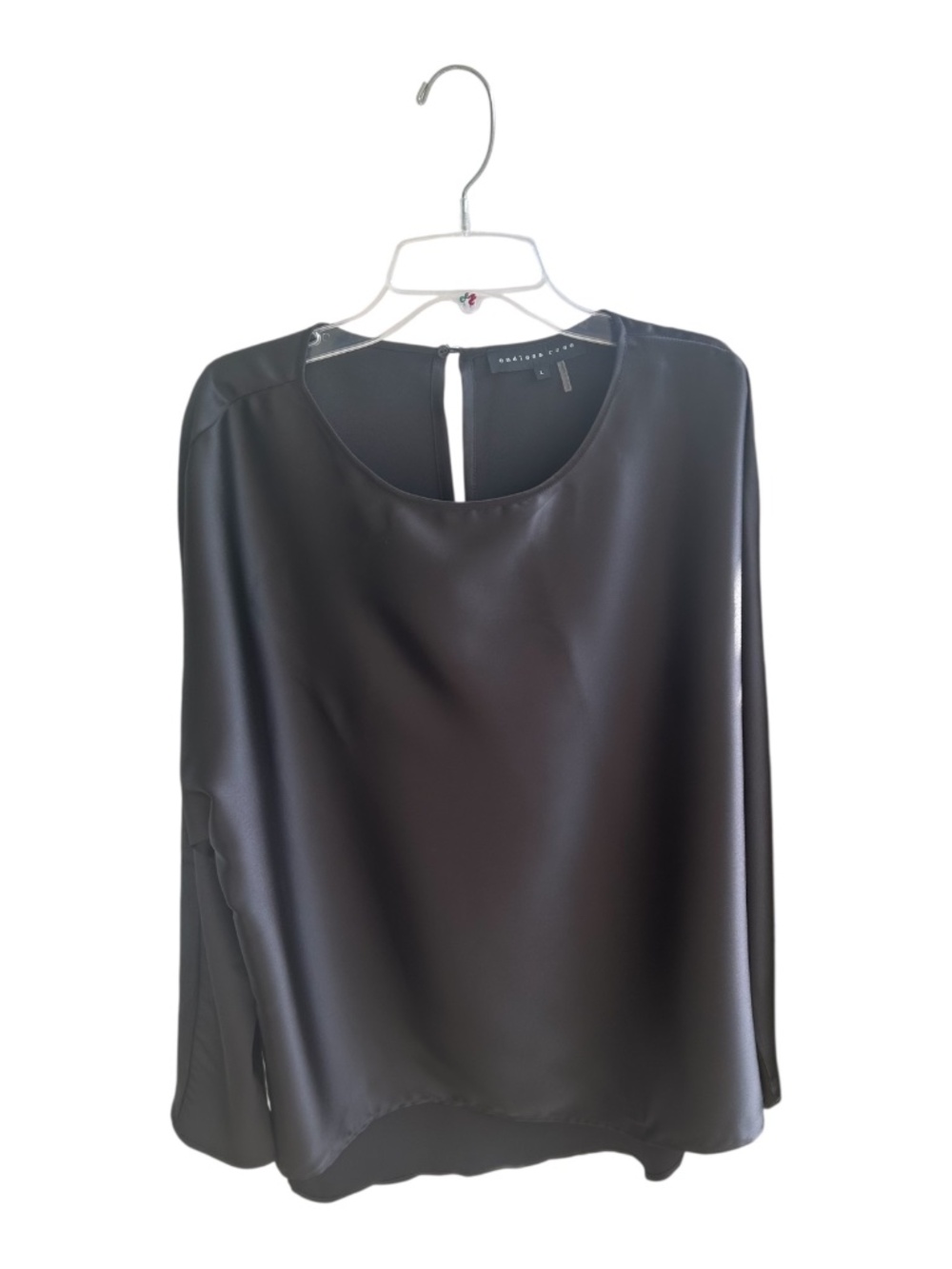 Endless Rose Black Satin Blouse-Size L
